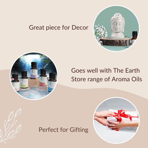 Electric Buddha Ceramic Aroma Diffuser Fragrance Humidifier & Aroma Oil Burner - The Earth Store - Aroma Diffuser